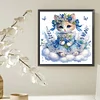 Petit chaton avec bouquet-partiel spécial diamant peinture-30*30cm