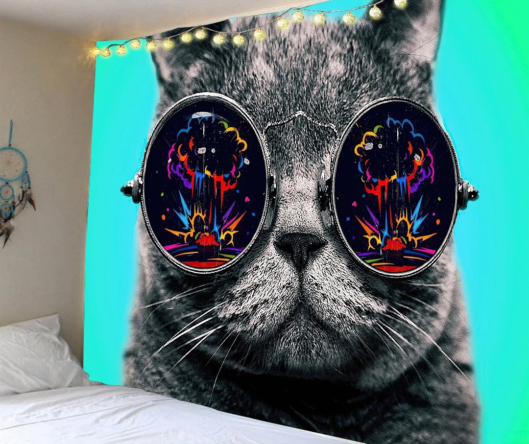 Wall Hanging Tapestry Livingroom Wall Cloth Lion King Wolf Background Cloth Tiger Wall Tapestry Aesthetic Animal Hanging Blanket