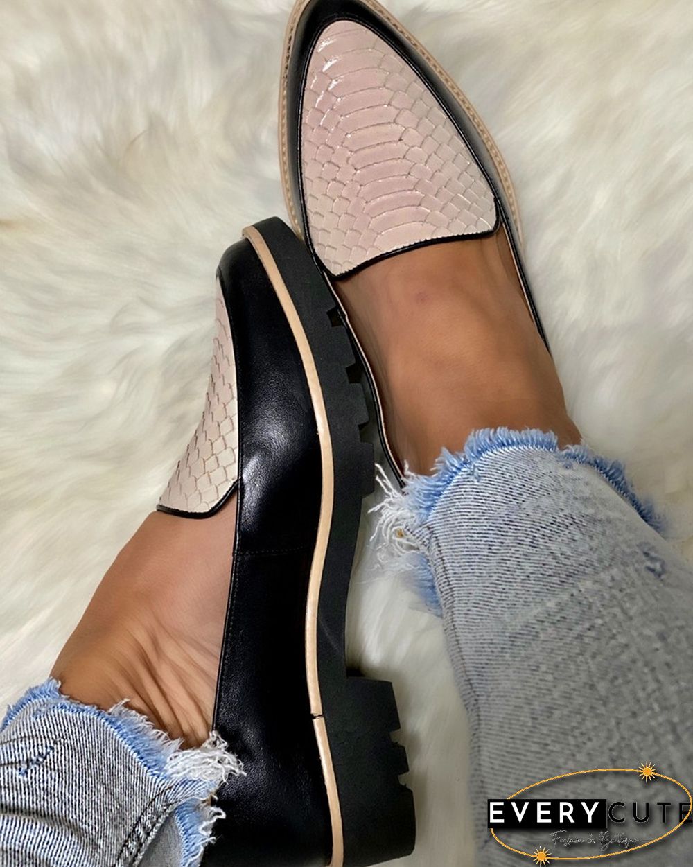 pointed toe platform loafers