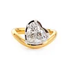 14K Yellow Gold 2.5ct Heart Shaped Lab Diamond Ring with White Gold Bezel and Wave Band