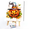 Halloween Pumpkin-Paint by Numbers Acrylic Paintingg 40*40CM(Watercolor)