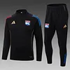 Joyfball 2025/2026 Lyon Half-Pull Training Suit Black Football Shirt 1:1 Thai Quality