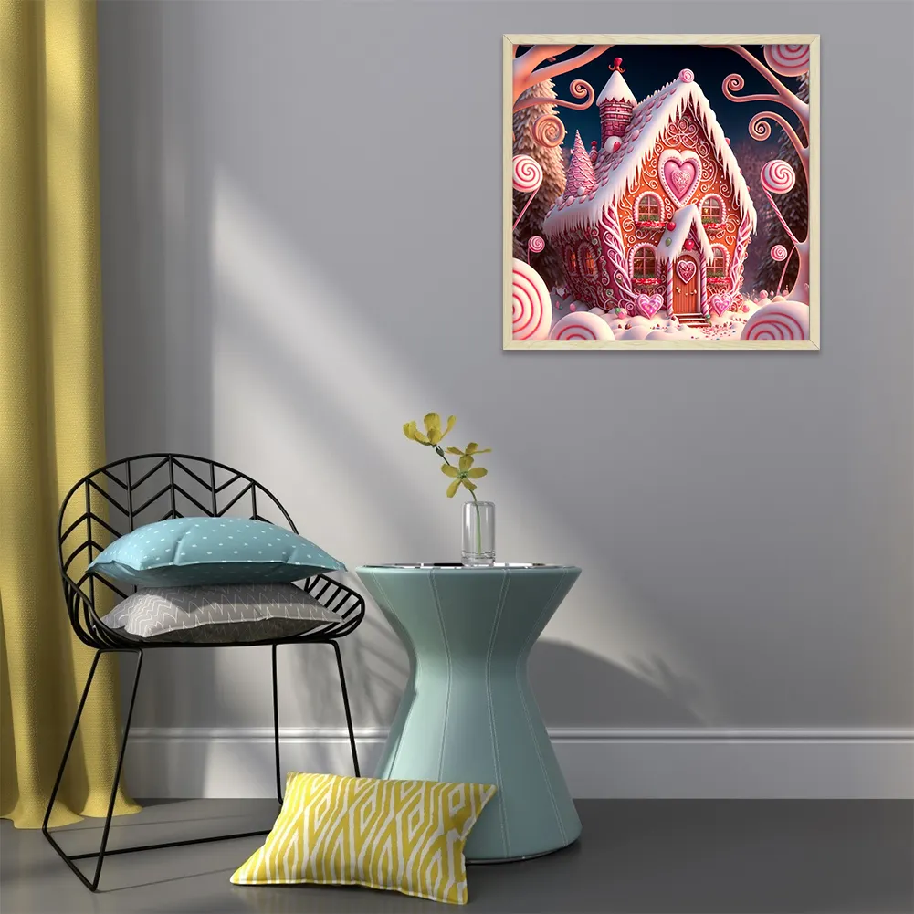 Diamond Painting - Full Round Drill - Candy Gingerbread House(40*40cm)