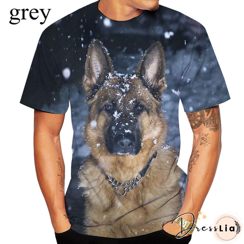 Unisex Funny Dog 3D Printed Cute T-shirt German Shepherd Tops