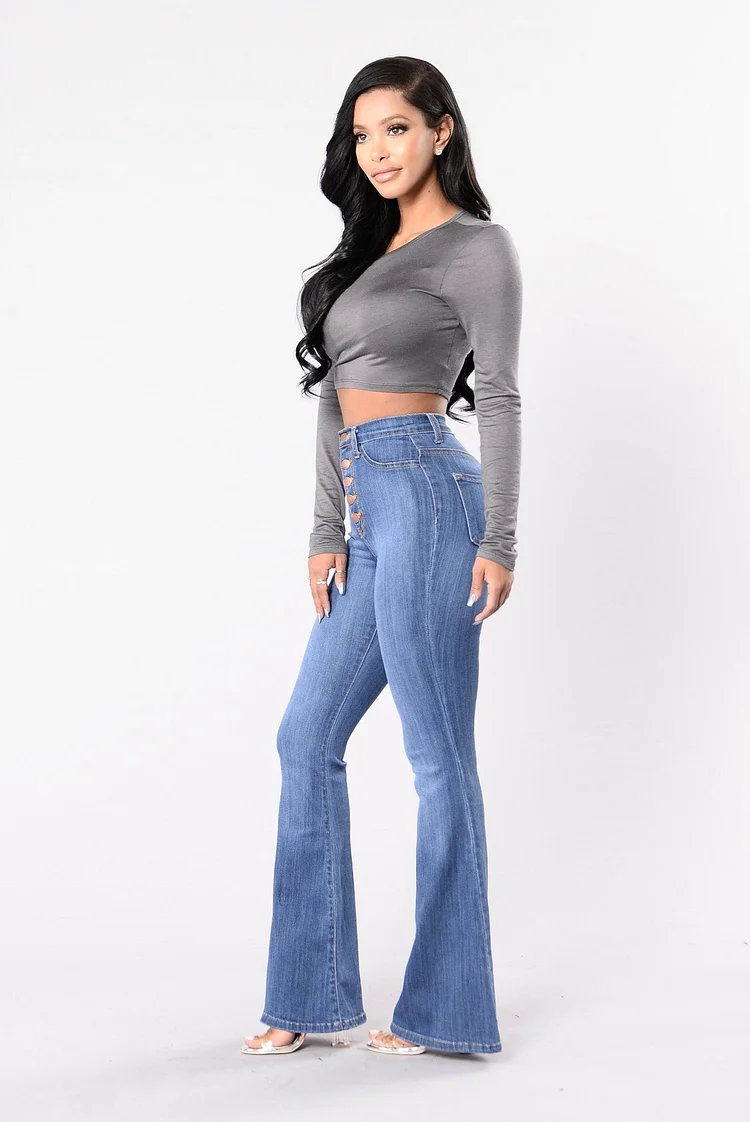 Women's high waist slim fit, hip-lifting jeans