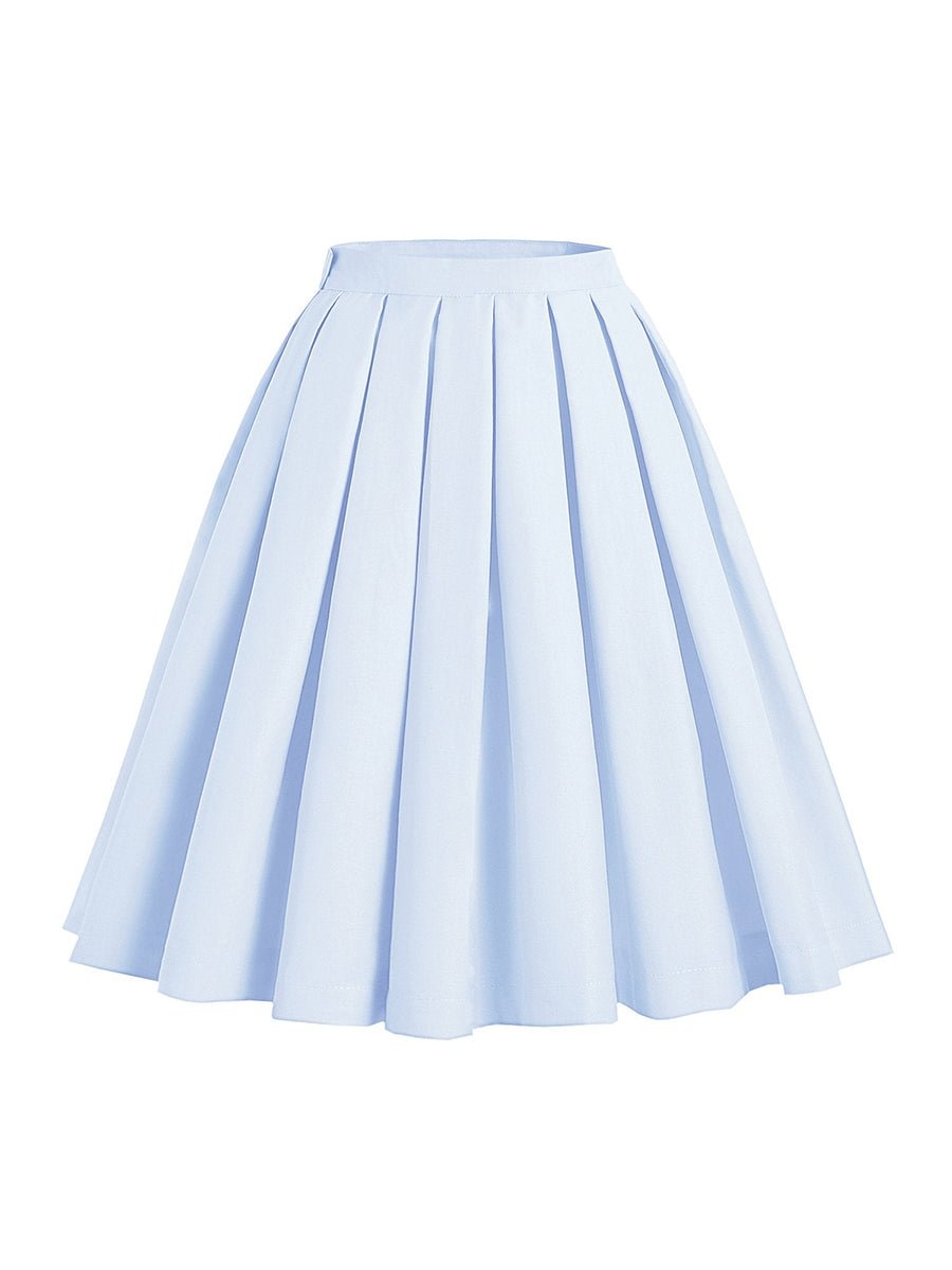 Audrey Hepburn Dress High Waist Slim Fit Pleated Long Umbrella Skirt