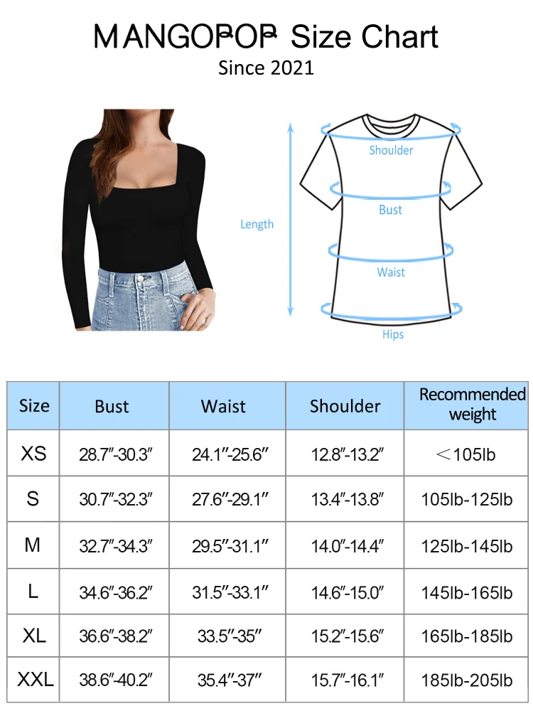 Womens Short Sleeve/Long Sleeve Square Neck T Shirts Tops Tees