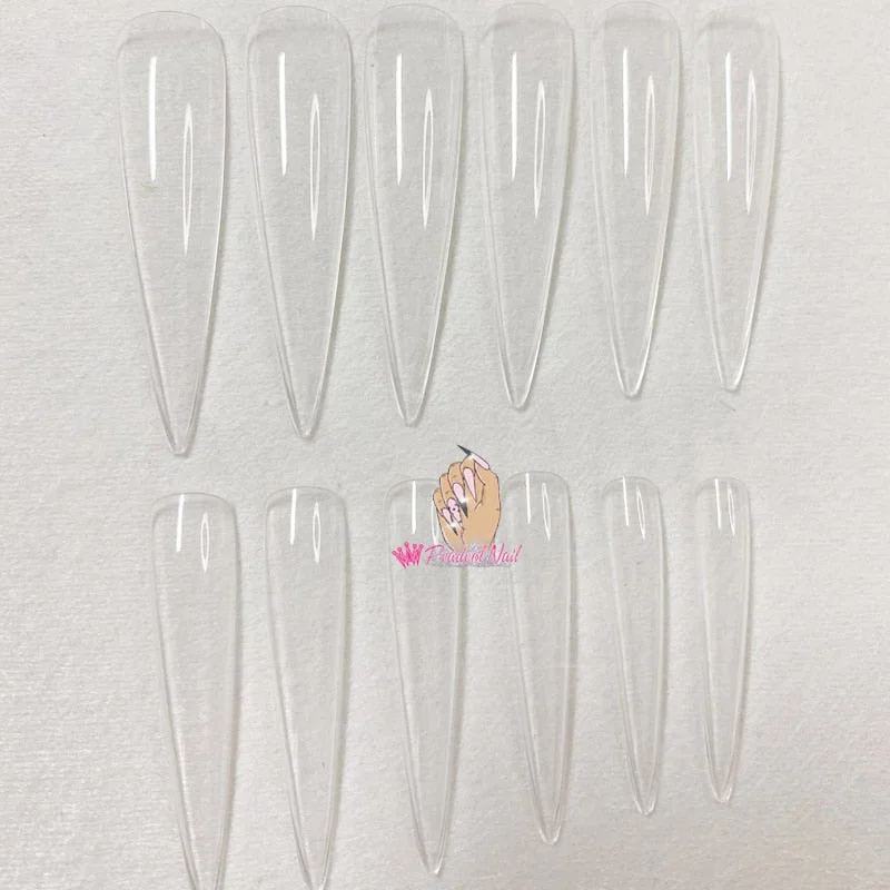3XL Extra Long Stiletto Acrylic Press On Fake Nails Tips Clear Artificial Full Cover False Finger Sculpted Nail Manicure Tools-Nail Inspo