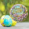 Easter Flowers DIY 2D Flat Acrylic Double Sided Diamond Painting Hanging Pendant