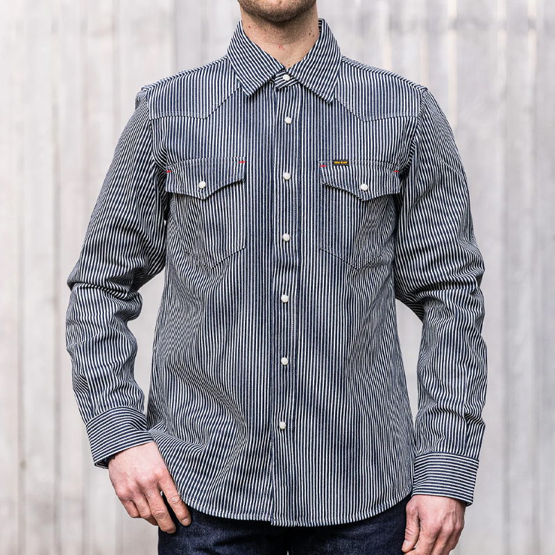 Men's 12oz Hickory Indigo Striped Western Shirt