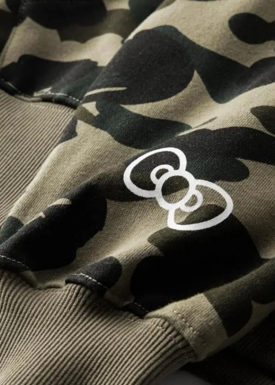Hello Kitty x Bape Green Camo Hoodie