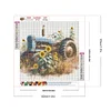 Sunflower Tractor Round Diamond Diamond Painting 30*30cm