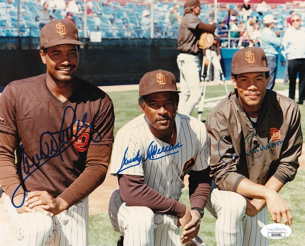 Roberto Alomar Sandy Alomar Jr Sr signed autographed 1989 Padres 8x10 Photo Poster painting JSA