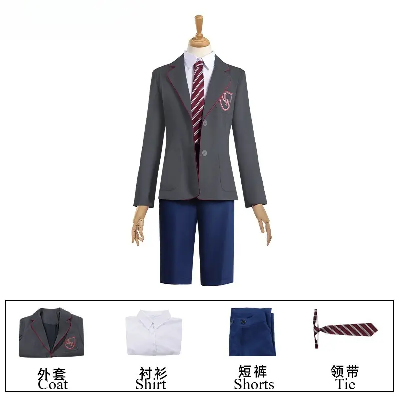 [Wetrose] Pre-Order Gray-blue School Uniform Shorts Cosplay Costume 