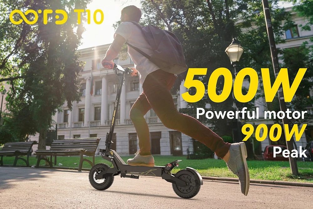 OOTD T10 Electric Scooter, 500W Motor, 48V 13AH Battery, 11 inch Vacuum Tires, 50km/h Max Speed, 45km Range, Front & Rear Disc Brakes, Front & Rear Spring Shock Absorber
