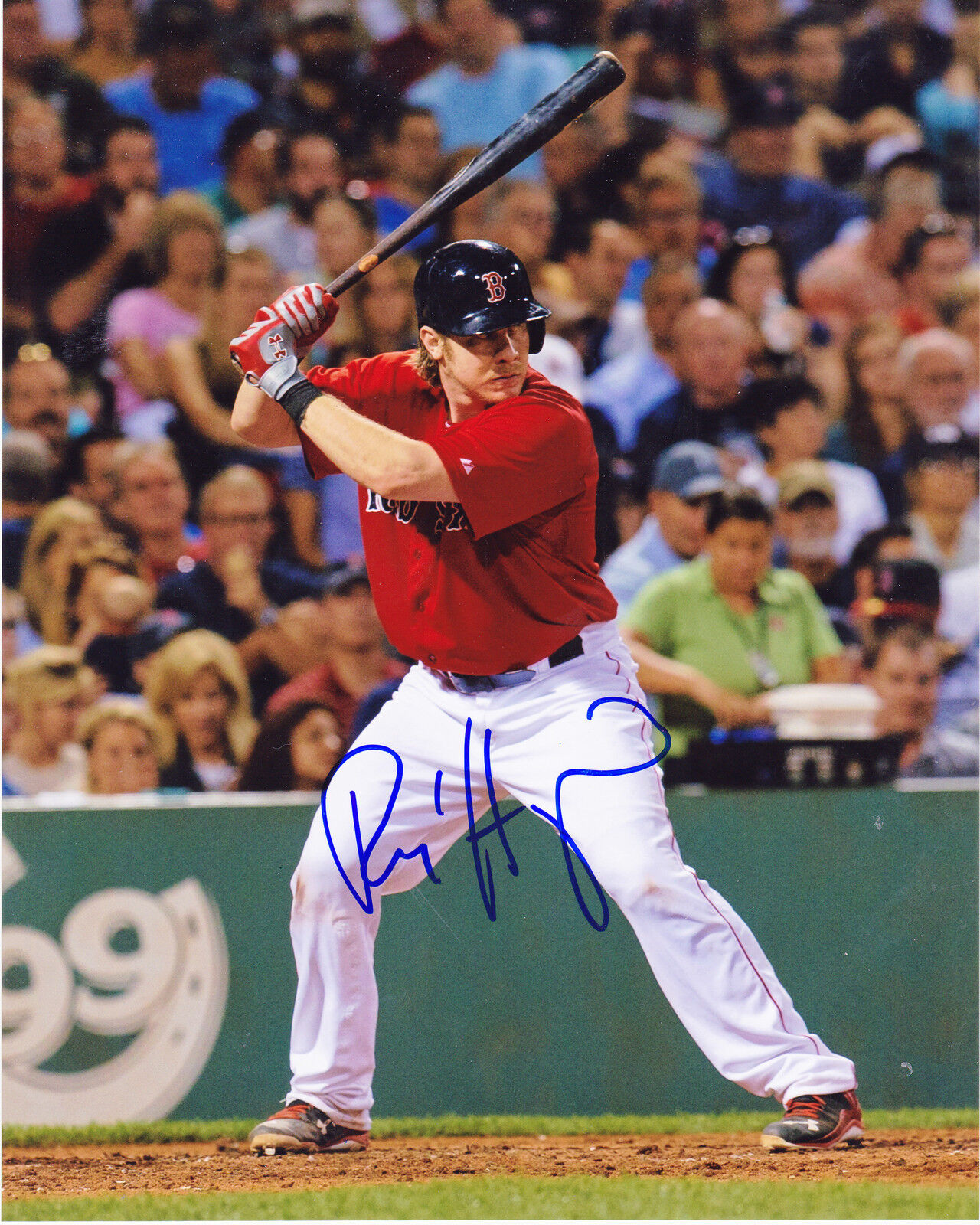 RYAN HANIGAN BOSTON RED SOX ACTION SIGNED 8x10