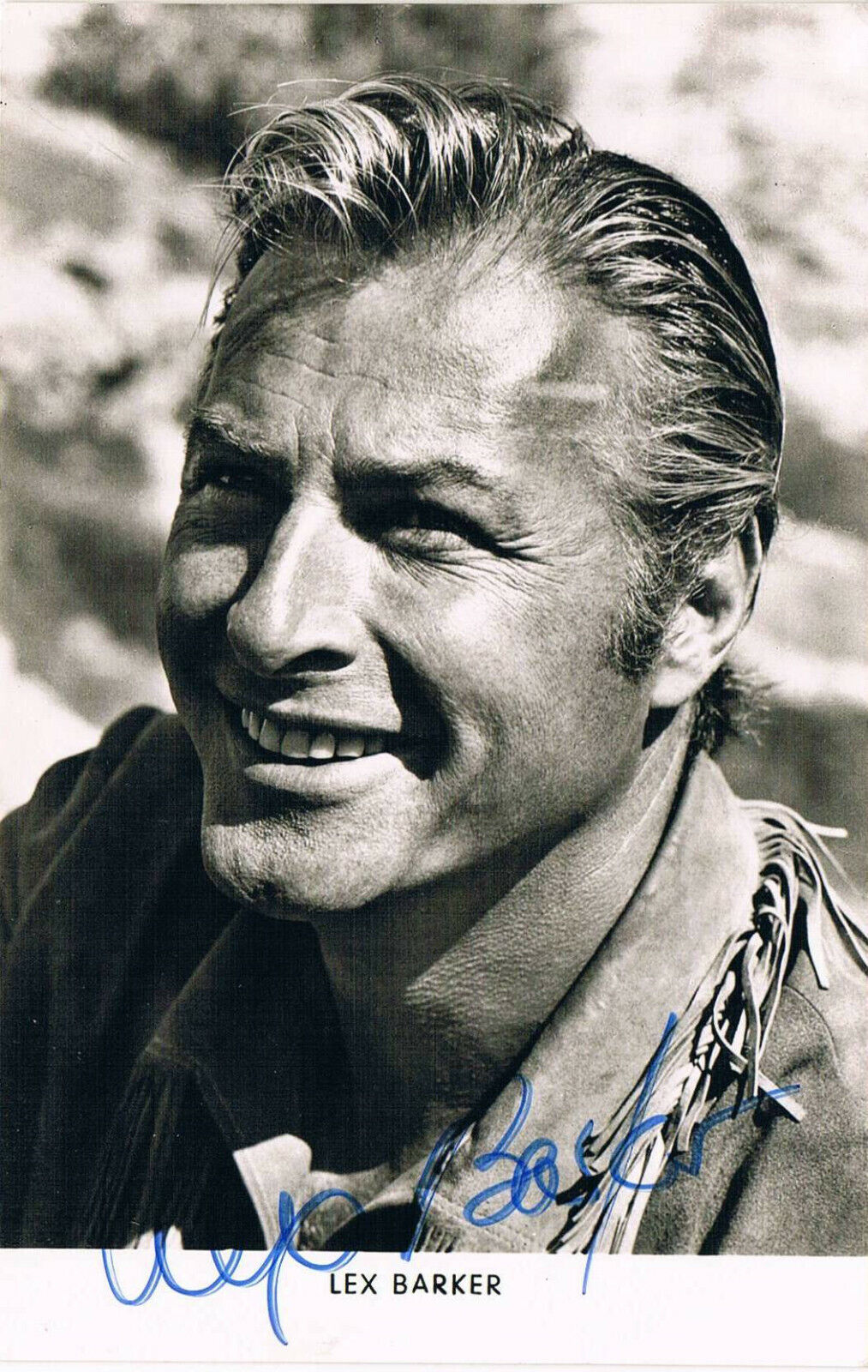 Lex Barker 1919-73 genuine autograph signed postcard Photo Poster painting 3.5x5.5