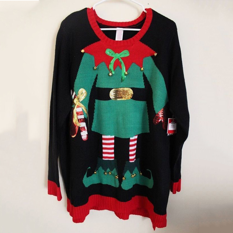 Comstylish Ugly Christmas Sweater Christmas Elf Sweater