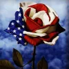 American Flag Rose  | Full Round Diamond Painting Kits