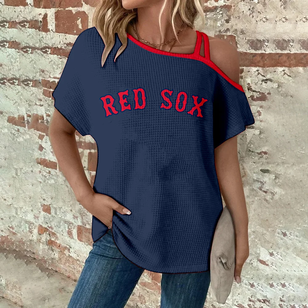 Asymmetrical Neck Short Sleeve T-Shirt