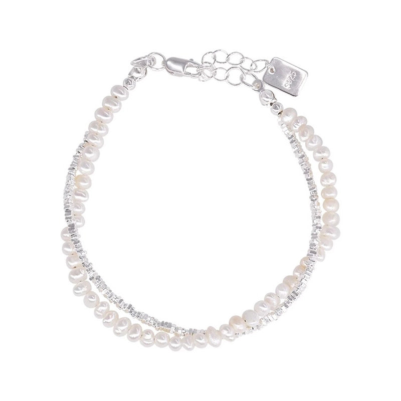 Korean-style Niche Heavy Industry Pearl Silver Beaded Bracelet Women’s Light Luxury Niche Exquisite Bracelet Trendy Bracelet For Girlfriends