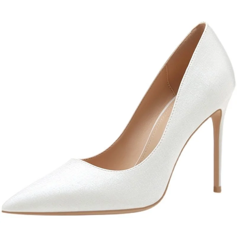 Breakj Breakj Fine Heel High Heels Commuting Pointed Light Temperament Black Work Single Heel Women's Shoes 10Cm