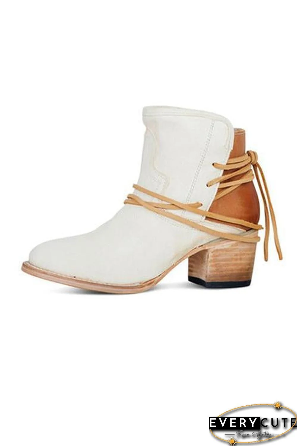 Lace Up Chunky Heels Ankle Boots