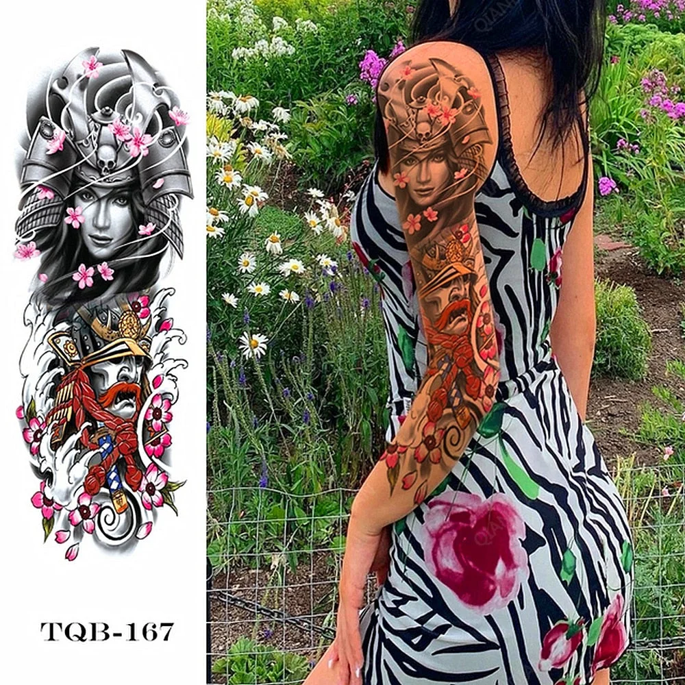 1pc Women Waterproof Temporary Tattoos Stickers Thighs Cool Hipster Skull Mermaid