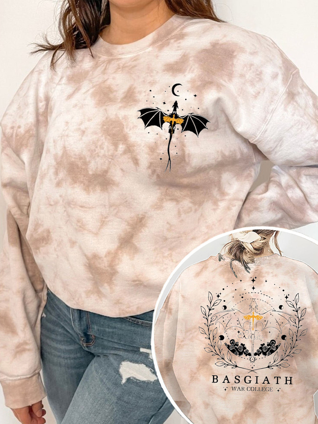 Basgiath War College Double-Sided Tie Dye Sweatshirt