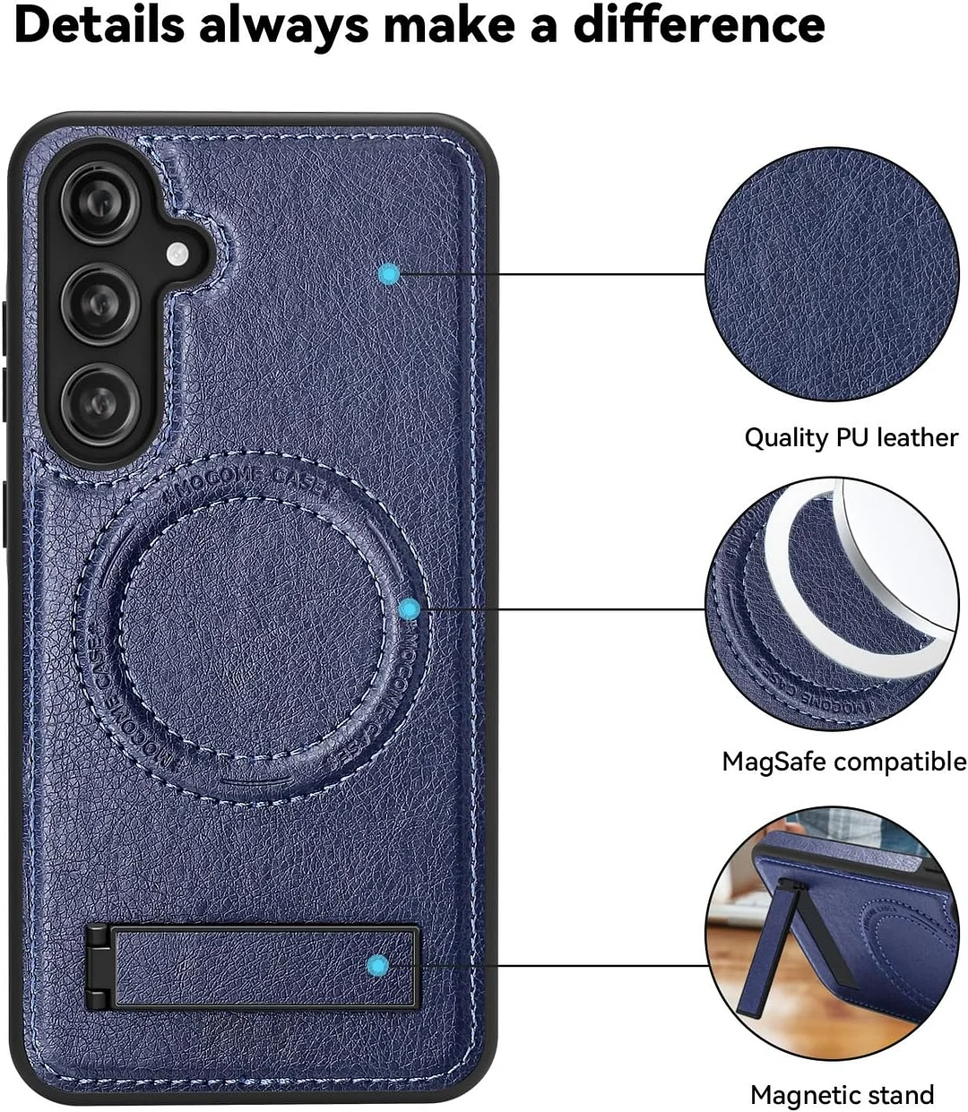 Samsung Galaxy Z Fold 6 Leather Case Magnetic Protective Case Holder Phone Case