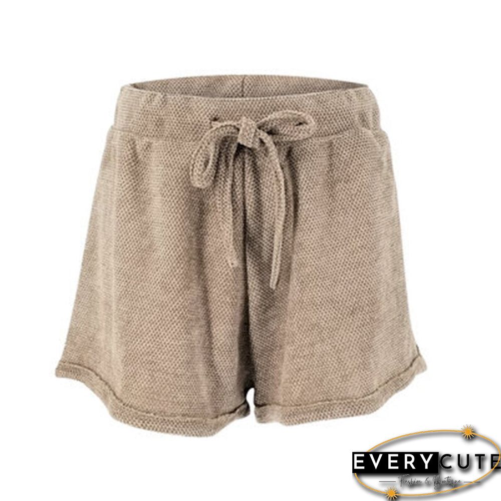 New Women High Waist Tie Belt Shorts Bottoms Summer Loose Trousers Hotpants