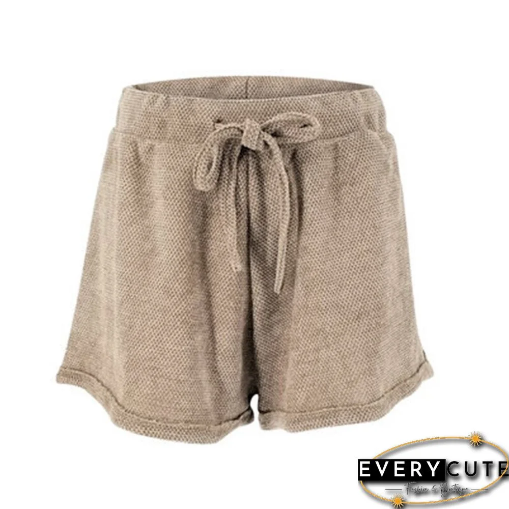 New Women High Waist Tie Belt Shorts Bottoms Summer Loose Trousers Hotpants