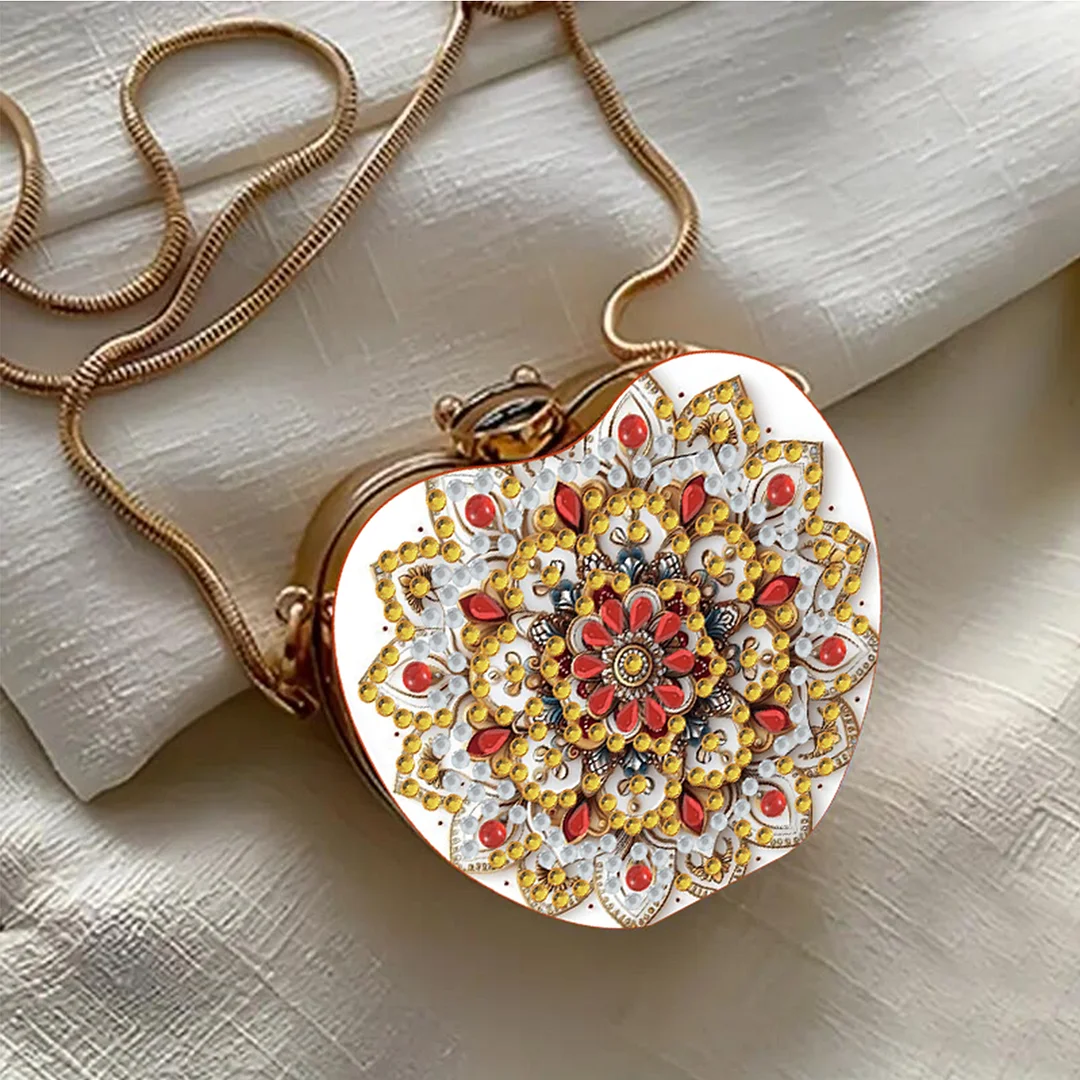 Dandelion DIY Acrylic Love Art Diamond Painting Coin Purse with Chain for Women