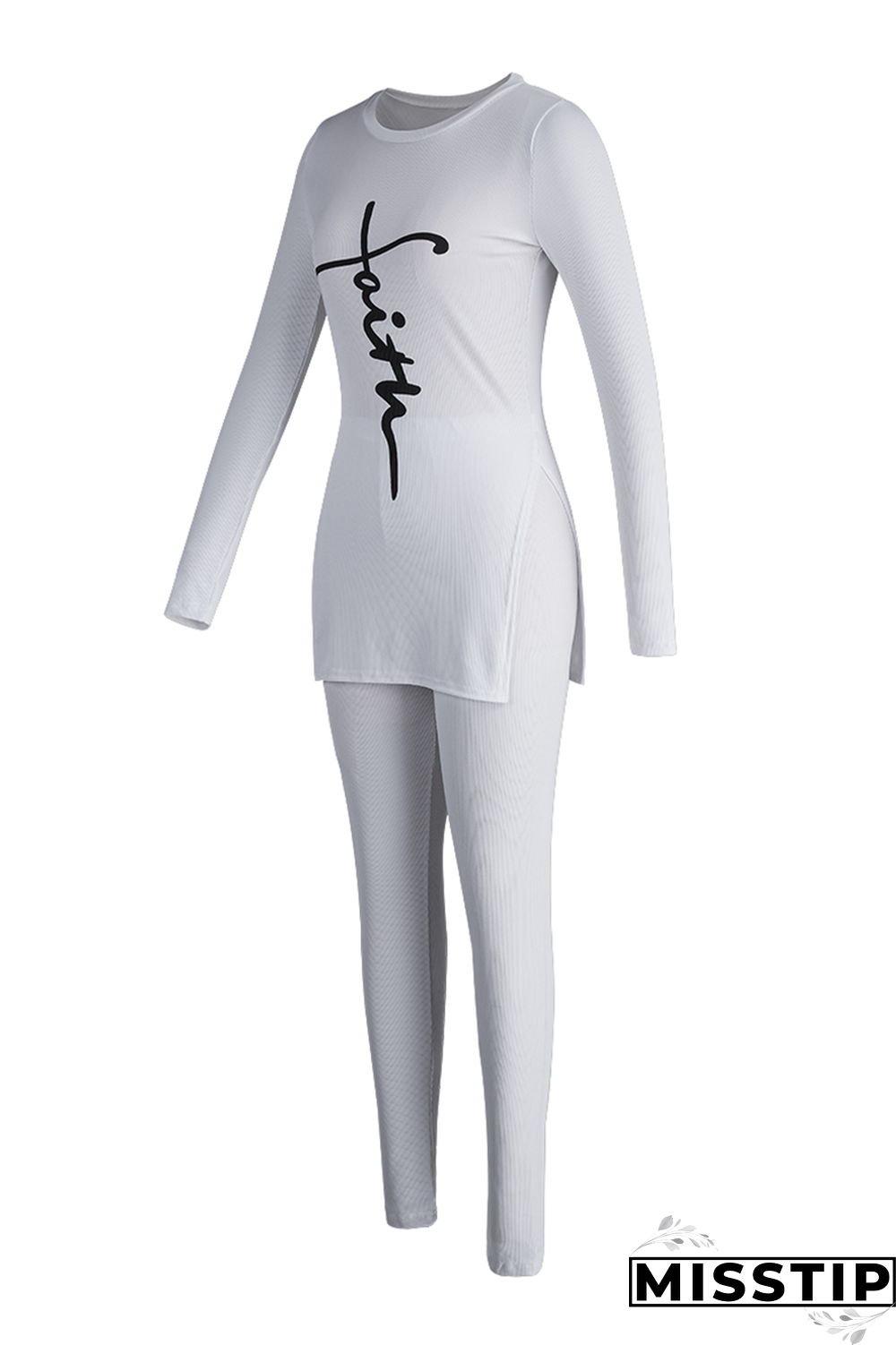 Green Casual Print Patchwork O Neck Long Sleeve Two Pieces