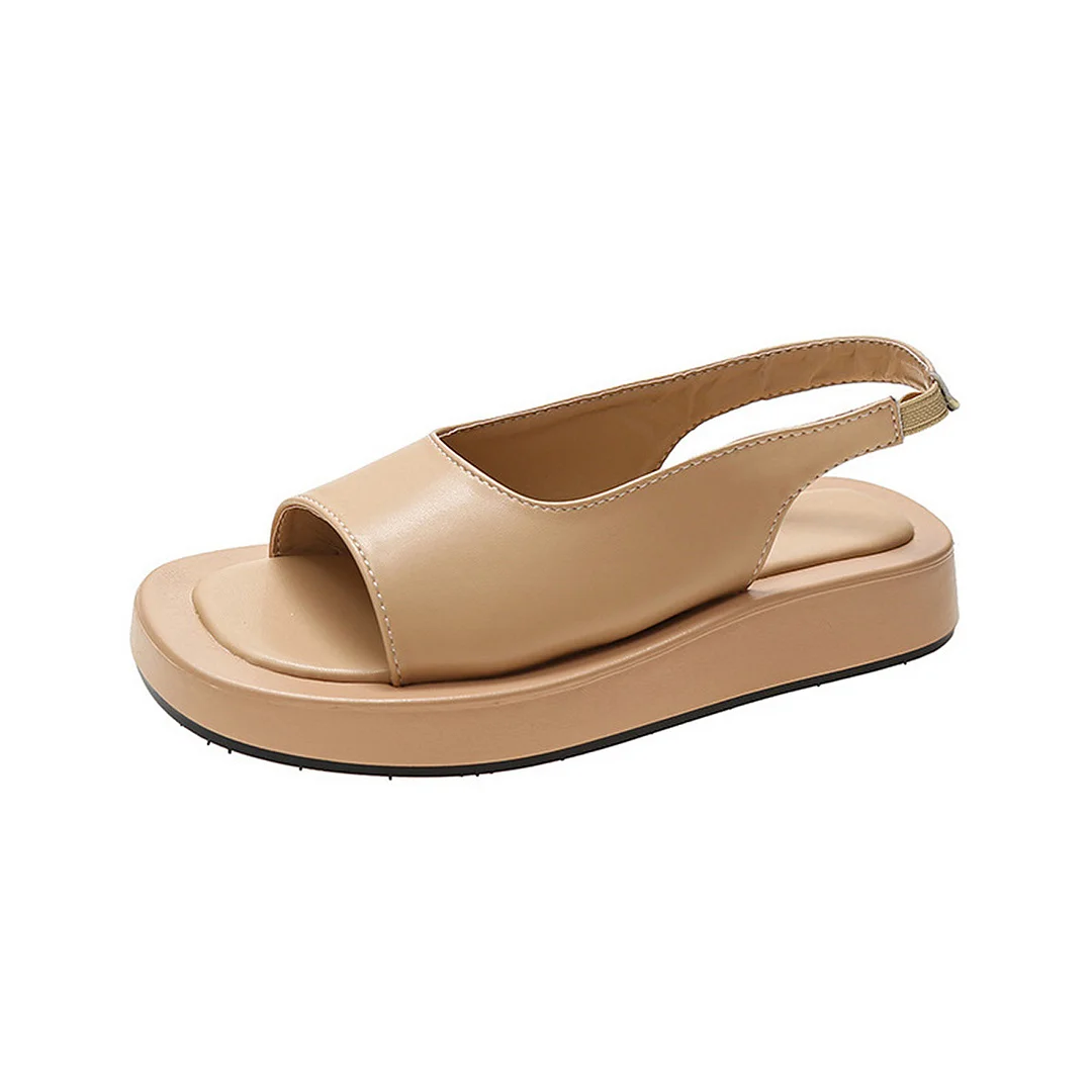 Letclo™ 2021 Summer New Style Fashion Soft Platform Simple Flat Sandals For Ladies letclo Letclo