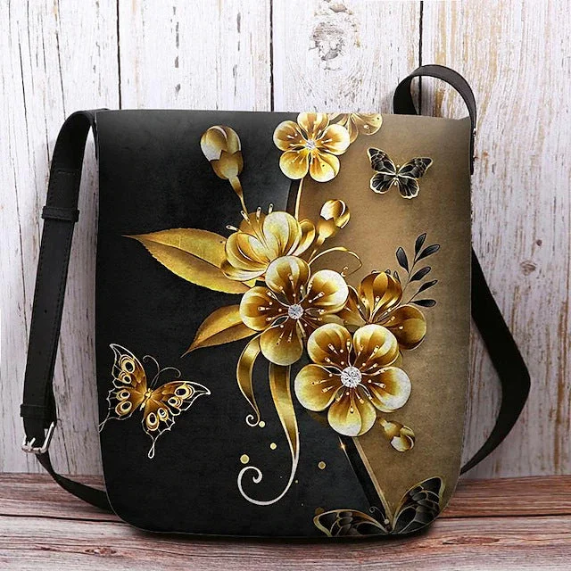 Style & Comfort for Mature Women Women's Flower Print Crossbody Bags Shoulder Bags