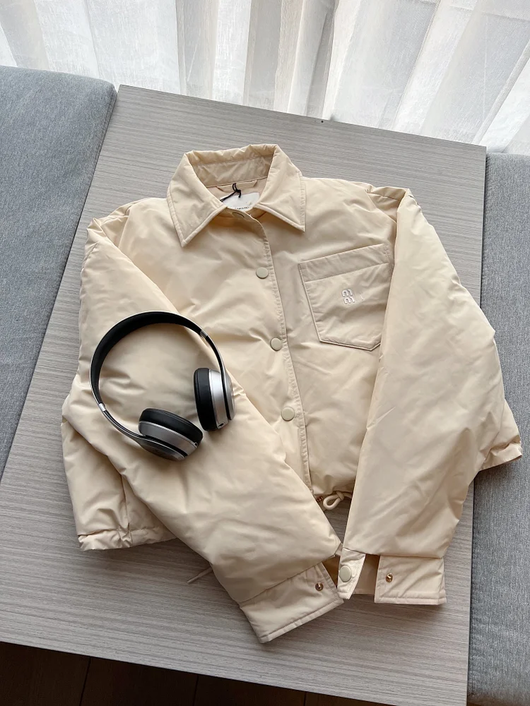 Winter Short White Duck Down Coat for Women
