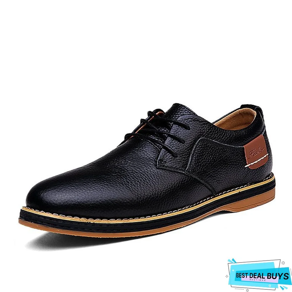 Men Large Size Office & Career Split Joint Leather Shoes
