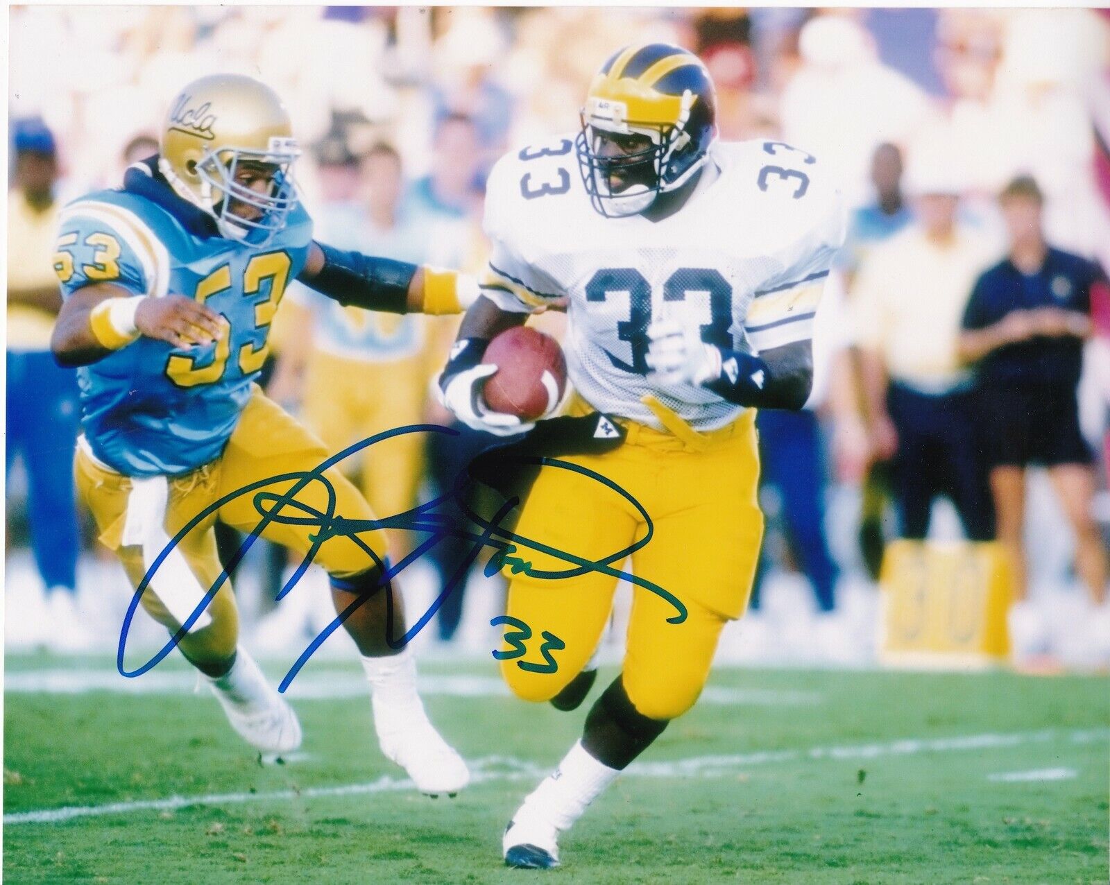 LEROY HOARD MICHIGAN WOLVERINES ACTION SIGNED 8x10