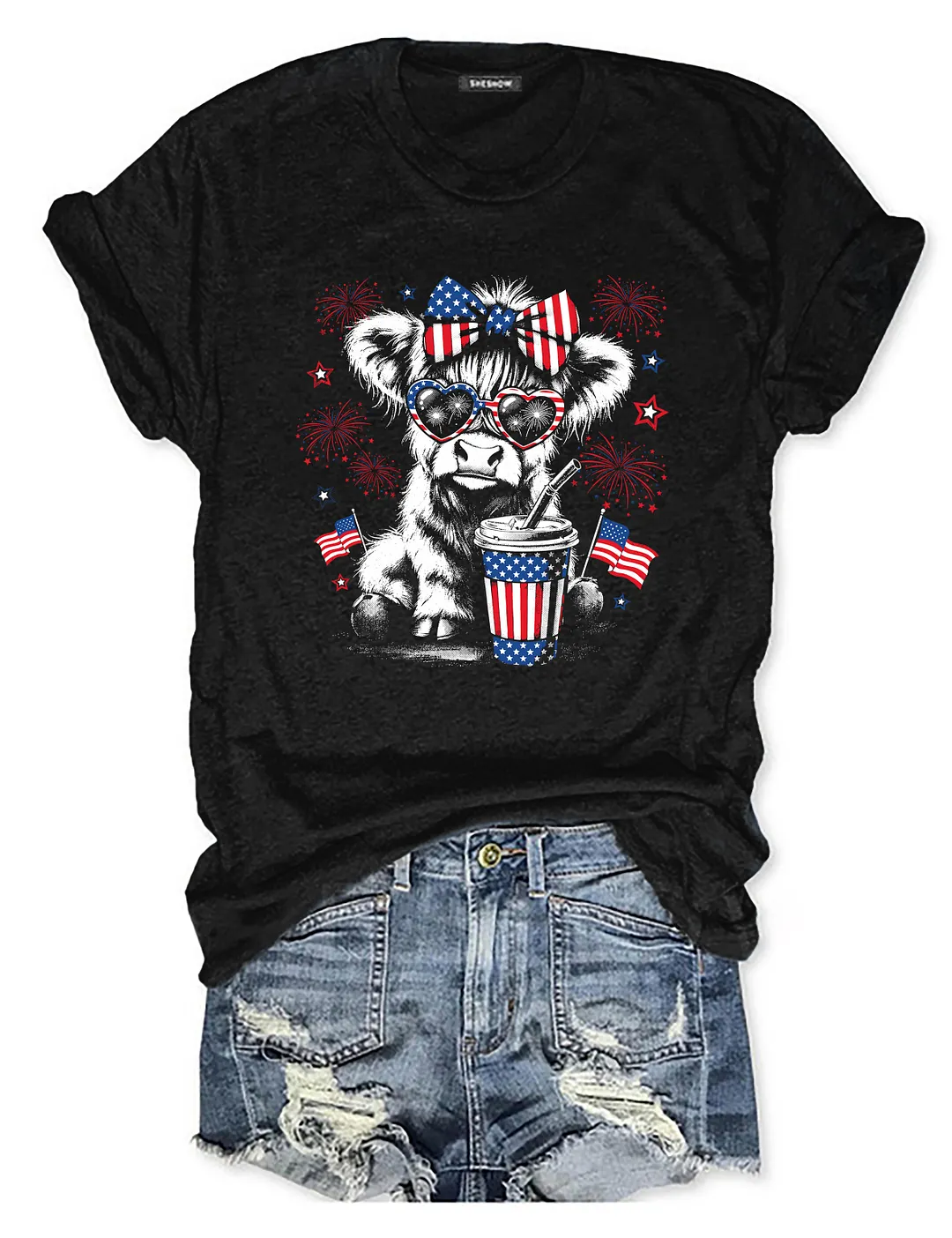 USA Highland Cow T-shirt