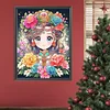 >SALE<5D DIY Full Round Drill Diamond Painting Flower and Girl Kit Home Decor 50x60cm