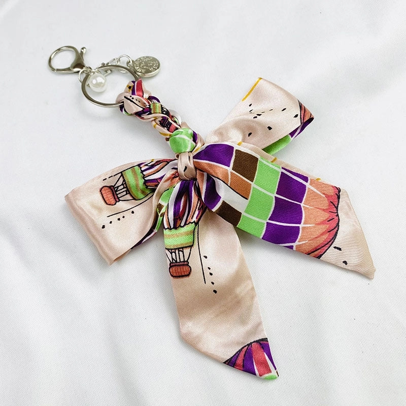 Sweet Minimalist Bow Knot Cloth Metal Unisex Bag Pendant Keychain