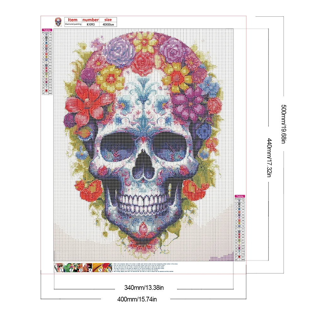 Full Round Diamond Painting 40*50cm - Skull