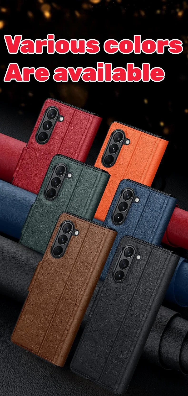 Suitable for Samsung Fold series magnetic buckle bracket folding leather case all-inclusive mobile phone case