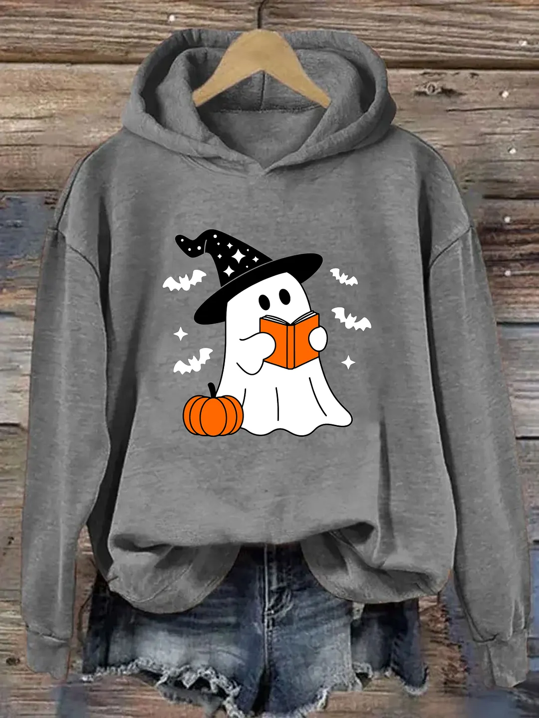 Halloween Book Lover Ghost Pumpkin Hoodie