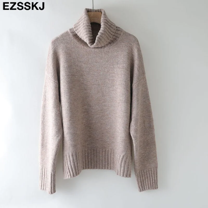 autumn Winter casual cashmere oversize thick Sweater pullovers Women 2021 loose Turtleneck women's sweaters jumper