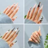 Long Ballet Plaid Wearing Nails 24pcs 