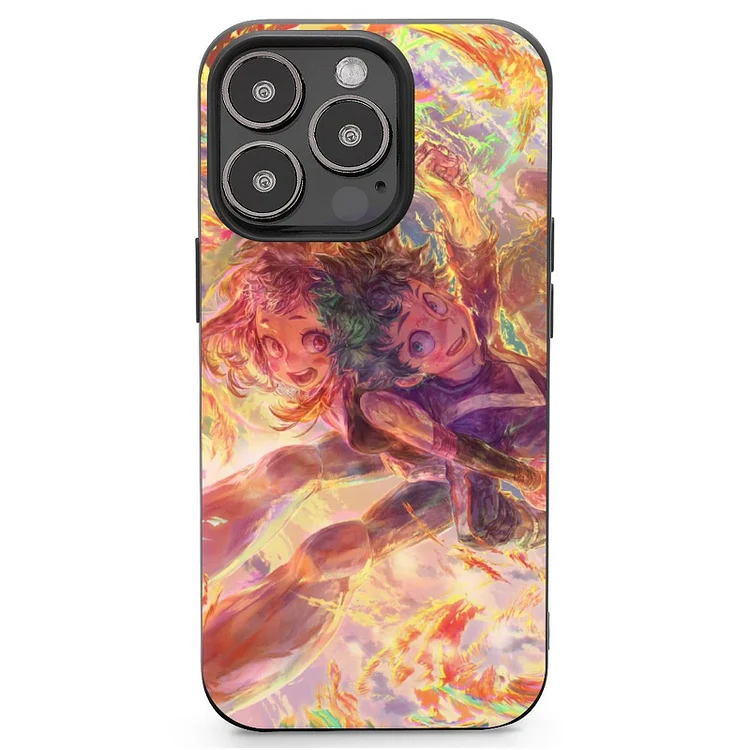 Izuku Midoriya Ochaco Uraraka Anime My Hero Academia Phone Case Mobile Phone Shell IPhone 13 and iPhone14 Pro Max and IPhone 15 Plus Case - Heather Prints Shirts