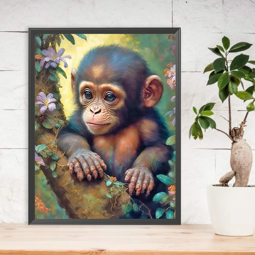 Diamond Painting - Full Round Drill - Monkey(Canvas|30*40cm)