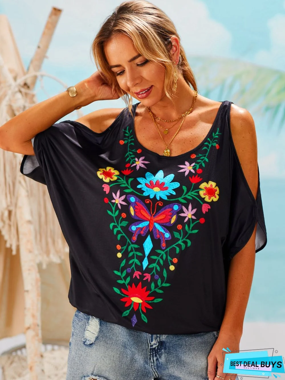 Casual Floral Short Sleeve T-shirt